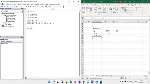 Excel VBA first Project - Create Auto Folder - VBA 2021 смотреть онлайн