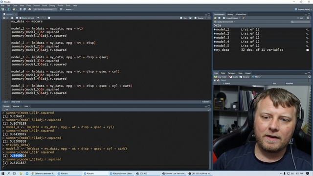 R Squared Adjusted R Squared RStudio Linear Models смотреть онлайн