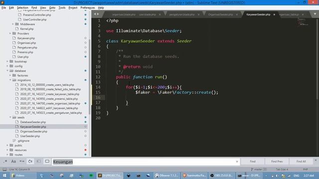 Belajar Laravel (untuk pemula) 5 - Model, Controller, Seeder, Faker & Insert Efektif смотреть онлайн