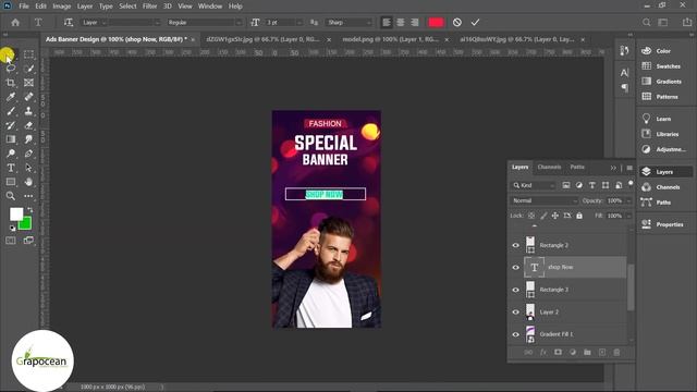 How To Make Professional Animated Gif Banner - Adobe Photoshop Tutorial смотреть онлайн
