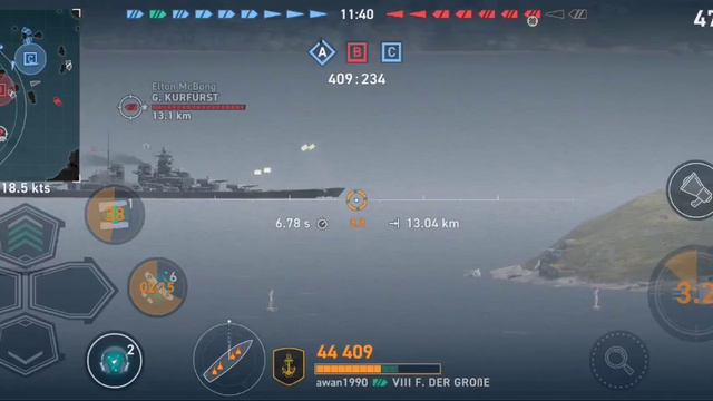Tier VIII "F. DER GROßE" Gameplay - World of Warships Legends go Mobile смотреть онлайн