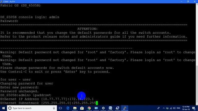 Brocade Switch Initial Configuration Setup