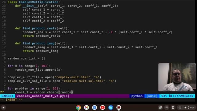 Python, Neovim, And Complex Number Multiplication!