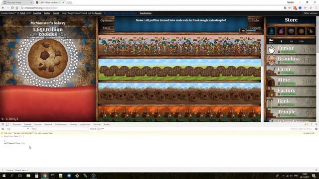 Свой JS код в панели браузера на примере игры Cookie Clicker смотреть онлайн