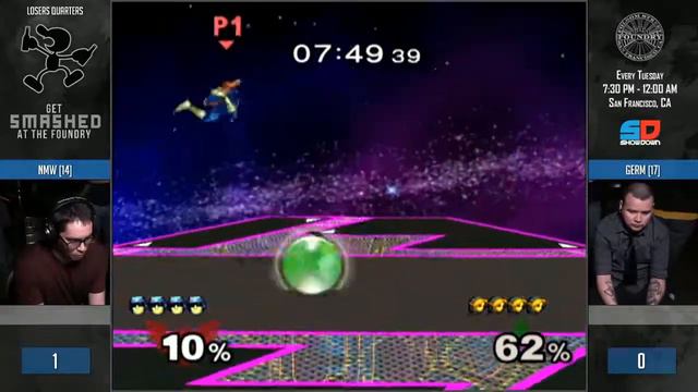 Get Smashed at the Foundry #80 - Loser Quarters: NMW (C. Falcon) vs Germ (Link) смотреть онлайн