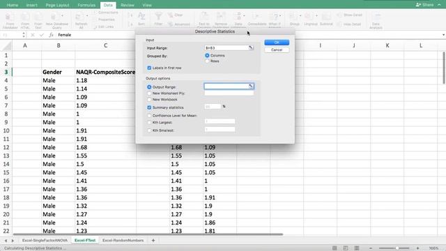 Excel Data Analysis Toolpak: An f-Test for the Difference between two Population Variances - Part 1 смотреть онлайн