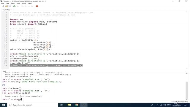 024 - ESP32 MicroPython: SD Card смотреть онлайн