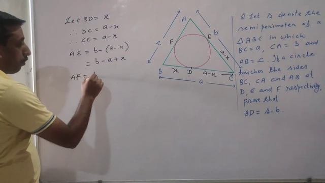 Let s denote the semi-perimeter of a triangle ABC in which BC = a, CA = b, AB = c. If a circle touc смотреть онлайн
