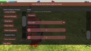 chicken gun mod menu bomb hacker 3.6.0/чикен Ган мод меню бомб хакер 3.6.0