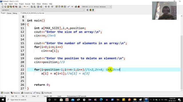 Delete Of An Element In Array C++ Part 2 #101 смотреть онлайн