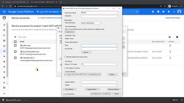 BigQuery ODBC Driver - Simba using Service Account смотреть онлайн