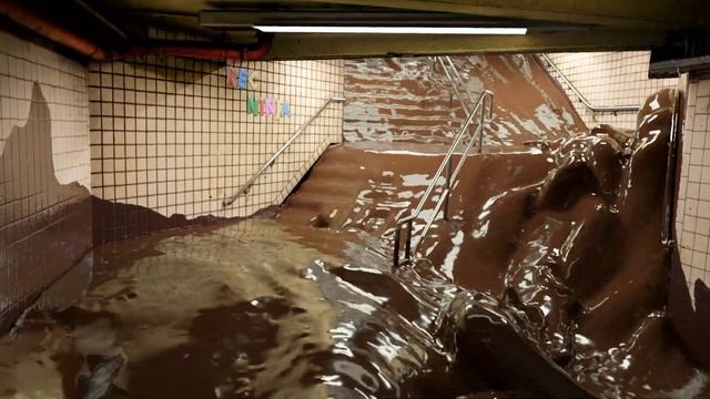 Chocolate floods the metro - Blender animation - Flip fluids simulation смотреть онлайн