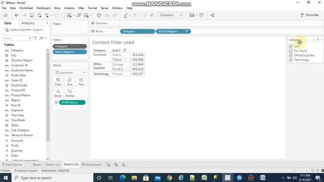 Context Filters in Tableau смотреть онлайн