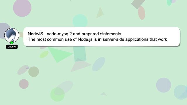 NodeJS : node-mysql2 and prepared statements смотреть онлайн