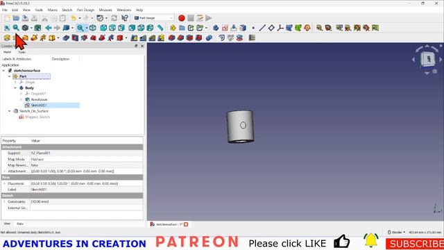 FreeCAD for Beginners #46 Sketch on a face #freecad #cad смотреть онлайн
