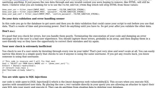 Code Review: PHP New User Creation (2 Solutions!!) смотреть онлайн