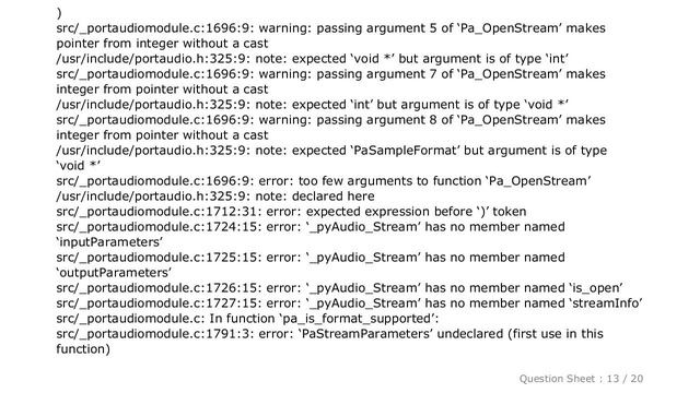 PYTHON : Pyaudio installation error - 'command 'gcc' failed with exit status 1' смотреть онлайн