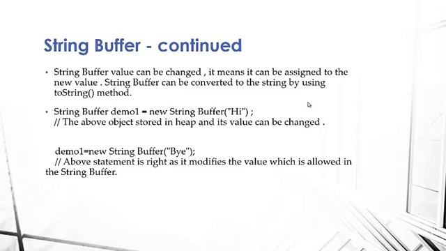 Java - Difference Beetween String, String Buffer and String Builder смотреть онлайн