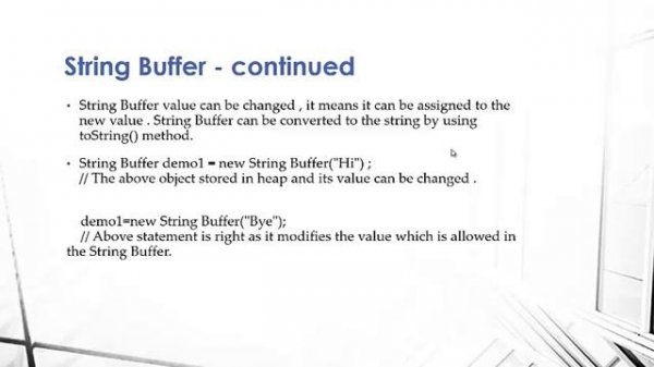 Java - Difference Beetween String, String Buffer and String Builder