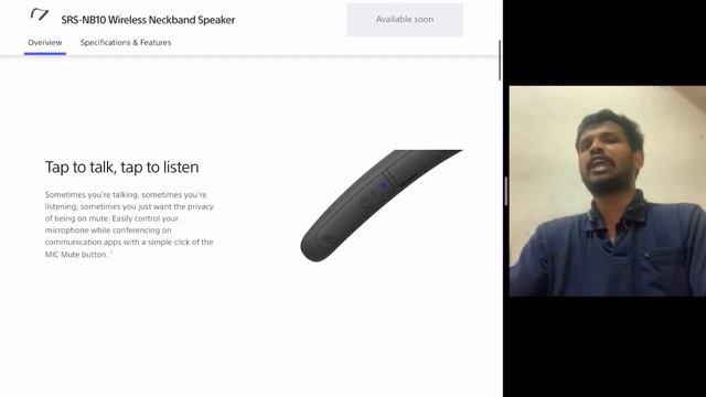 SRS-NB10 Wireless Neckband Speaker launched price specs and availability смотреть онлайн