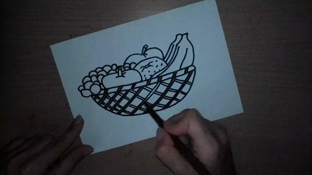 Как нарисовать корзину с фруктами - How to draw a fruit basket - 如何画一个水果篮 смотреть онлайн