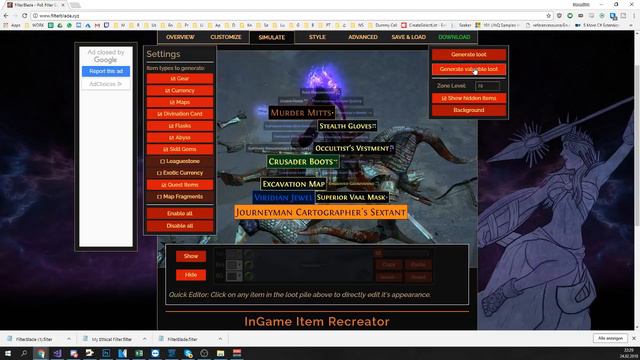 FilterBlade - Download, Finetune And Install NeverSink's Filter ( Path Of Exile )