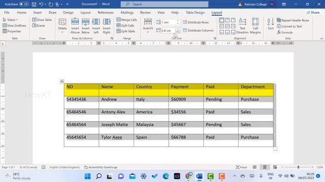 How to Changing Column Width And Row Height Microsoft Word смотреть онлайн