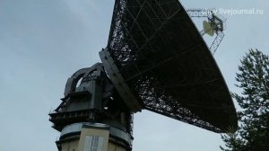 Радиотелескоп в Калязине в движении
