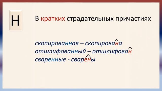 Русский язык. Правописание Н и НН в ПРИЧАСТИЯХ. Видеоурок