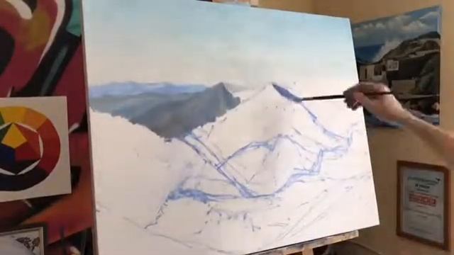 Горы маслом - от этюда до картины смотреть онлайн