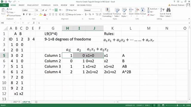 How to Construct Taguchi Orthogonal Array L9(3^4) in MS Excel смотреть онлайн