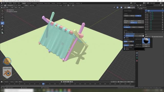 Modeling a tent using Cloth in Blender смотреть онлайн