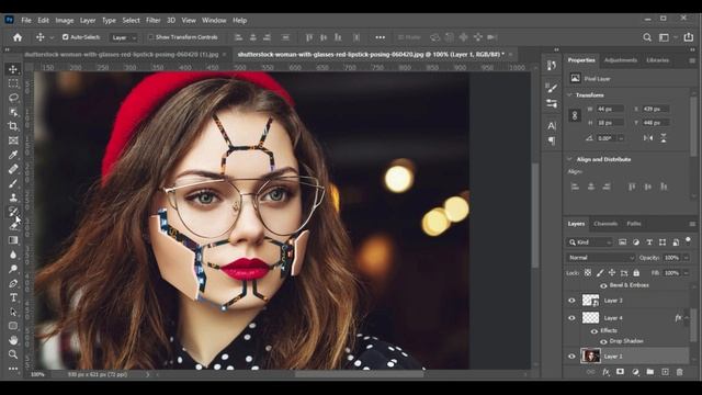 easy way to make cyborg effect in photoshop ✅ timelapse photoshop tutorial✅ #photoshop_manipulation смотреть онлайн