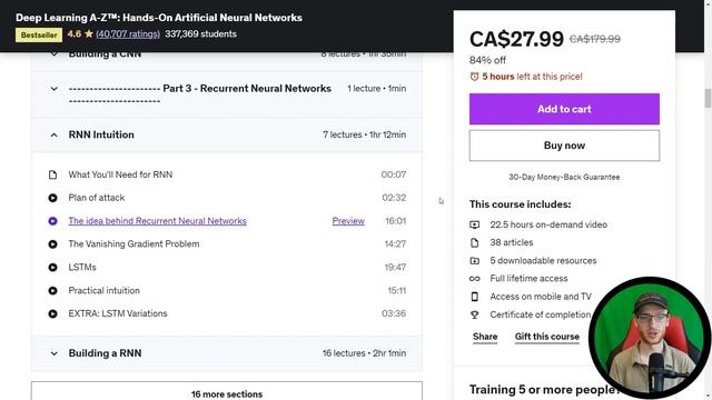 Deep Learning A-Z: Hands-On Artificial Neural Networks Course in Python on Udemy - Full Review смотреть онлайн