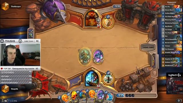 Thijs playing against SilverName! Elemental Shaman. смотреть онлайн