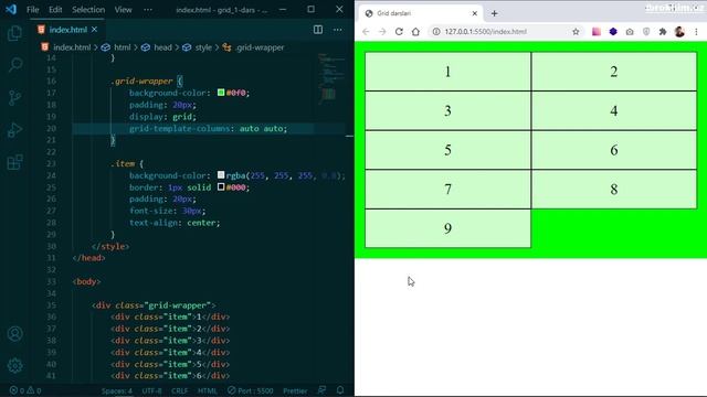 CSS Grid darslari | 1-dars grid, inline grid, grid template смотреть онлайн
