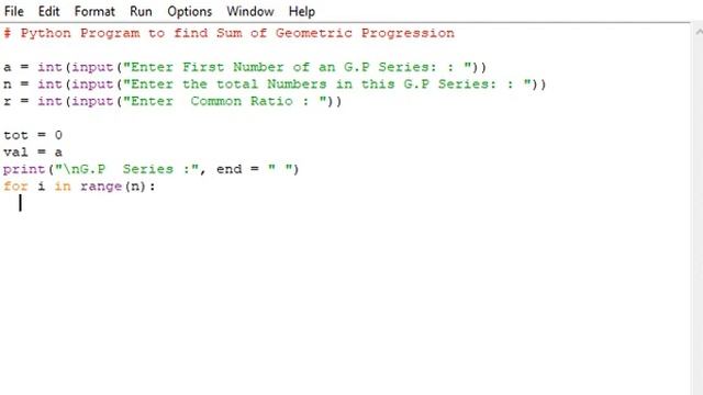 Python Program to find Sum of Geometric Progression смотреть онлайн