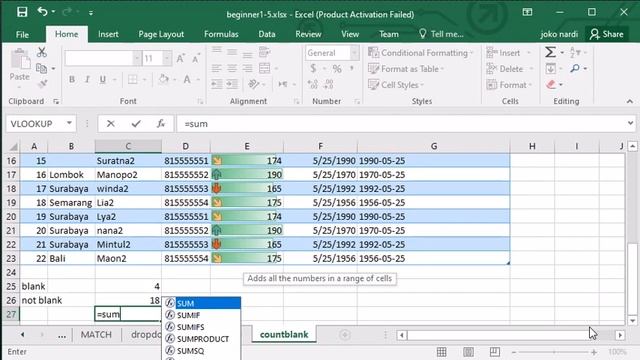 How to count array cell in excel ? - Counta formula #excel Tutorial beginner смотреть онлайн
