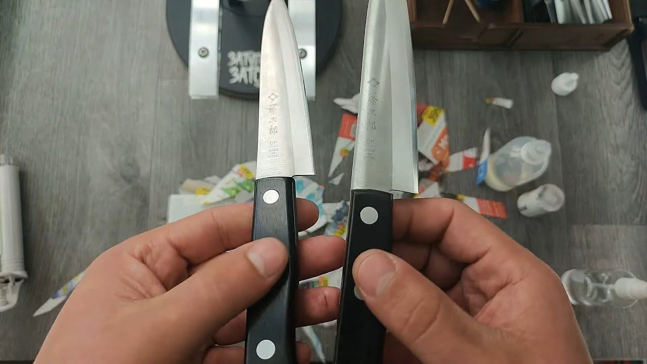 Заточка ножа Tojiro F-313 VG10. Гриталон. Чугун. Люксор. TSPROF K03 Pro. смотреть онлайн