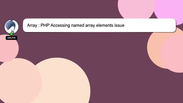 Array : PHP Accessing named array elements issue смотреть онлайн