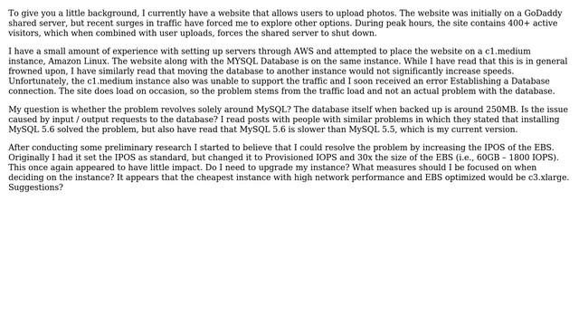 Amazon Linux EC2 Webserver / MYSQL Upgrade Traffic causing error establishing a database connection смотреть онлайн