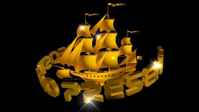 Заставка для начала фильма Золотой парусник: VIDEOSTUDIO PRESENTS на чёрном фоне смотреть онлайн