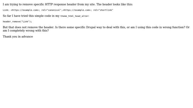 Drupal: Removing specific HTTP response header смотреть онлайн