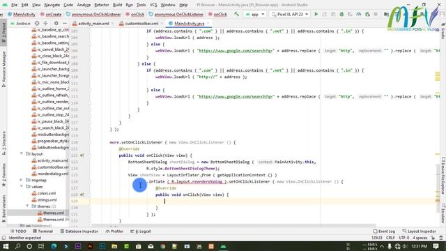 Browser app in Android studio CREATE BOTTOM SHEET DIALOG Part 5 смотреть онлайн