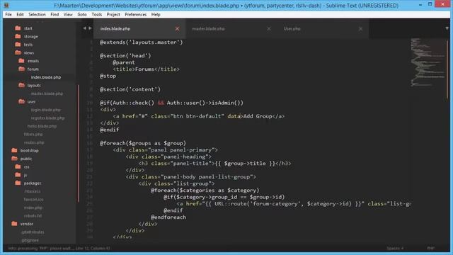 PHP Beginner Tutorial Laravel Forum Software Part 7 смотреть онлайн