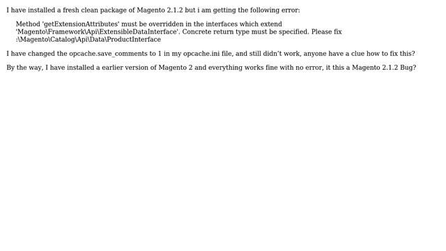 Magento: Method 'getExtensionAttributes' must be overridden Error in Magento 2.1.2 - NGINX Server смотреть онлайн