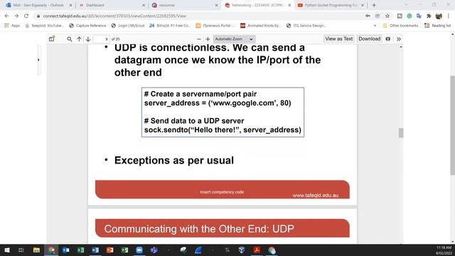 Python Programming - ICTPRG405 Session 7: Networking API смотреть онлайн