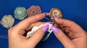 Вяжем цветок крючком.Flower crochet.
