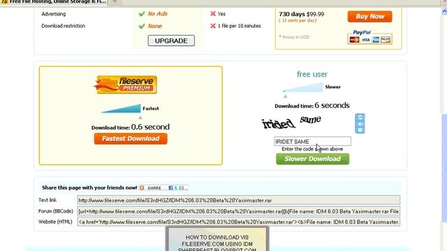 How to download via fileserve.com using IDM смотреть онлайн
