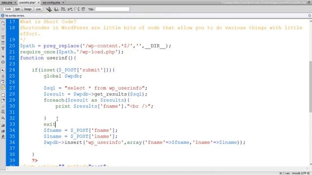 Develop Wordpress plugin insert data from textbox to database table Part2 смотреть онлайн